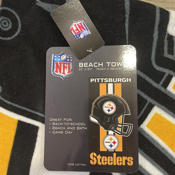 Official NFL Pittsburgh Steelers Beach Towel-30x60 - Picture 3 of 5